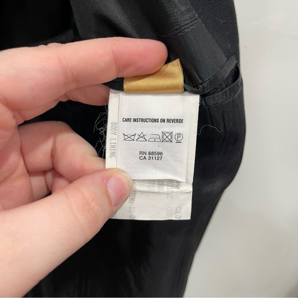 Donna Karan Signature Made In Italy Wool Black Blazer Suit Jacket 43/36 Long - Picture 10 of 15